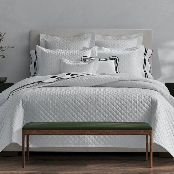 Matouk Quilted Euro Sham in White Retails $149 - Picture 1 of 7